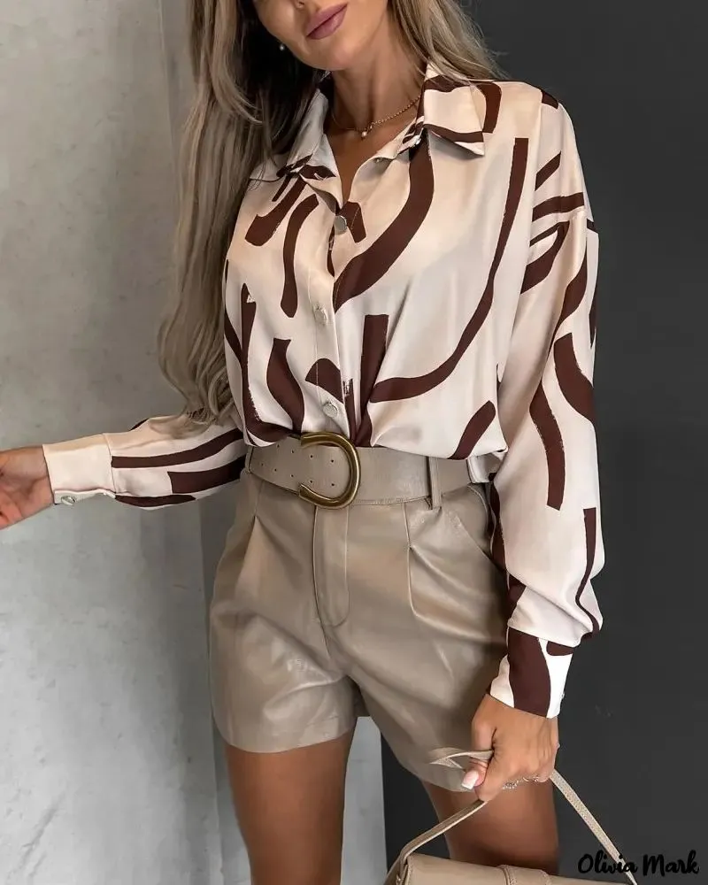 Xieyinshe - All-Over Print Long Sleeve Button-Up Shirt