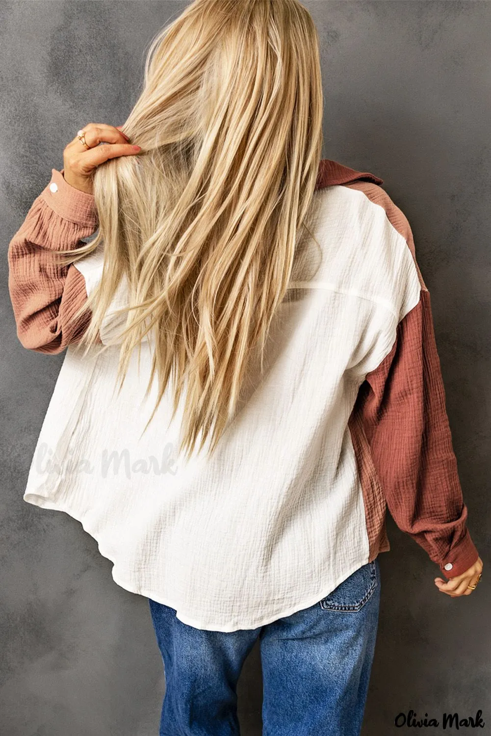 Xieyinshe - Brown textured long sleeve shirt with pocket