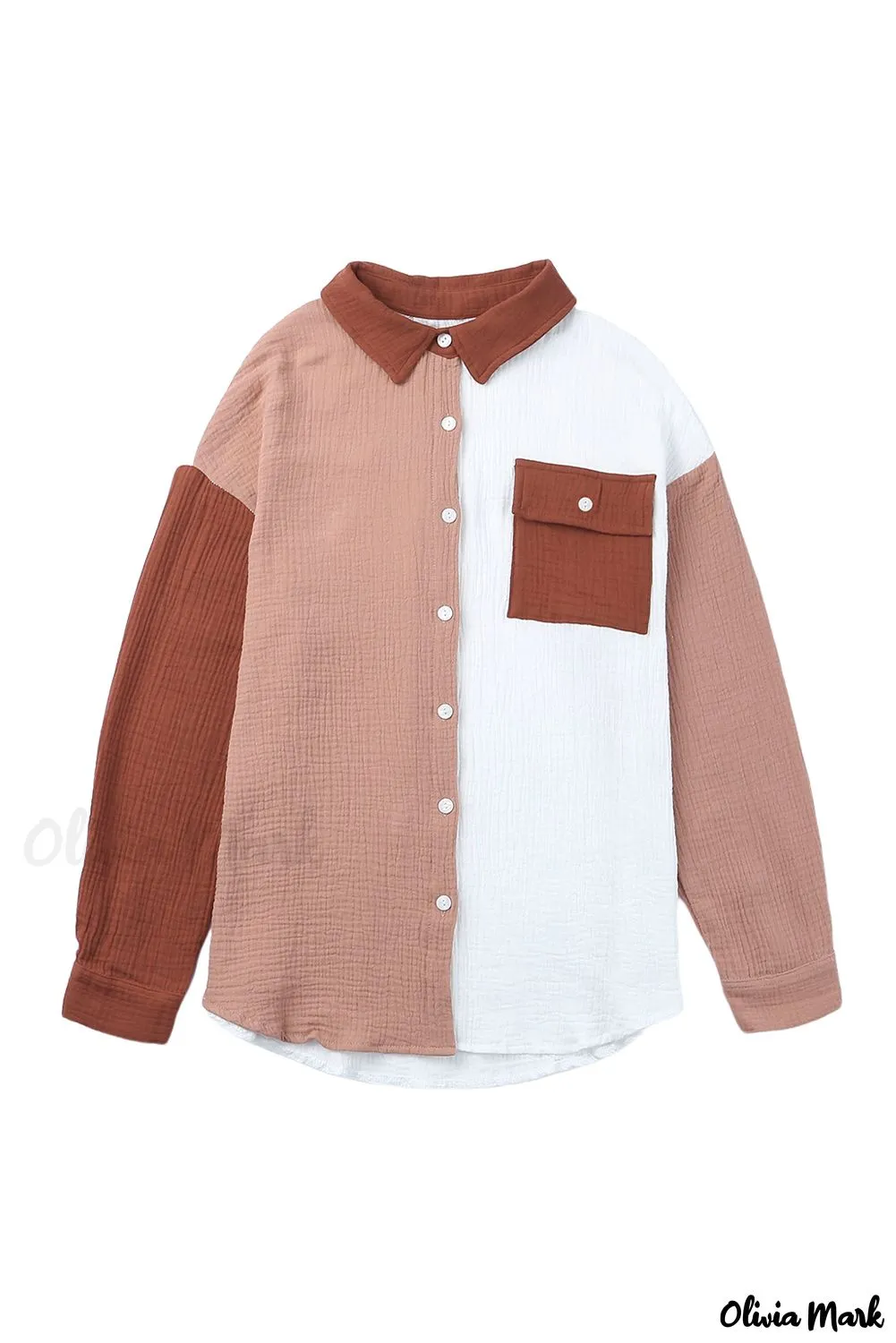 Xieyinshe - Brown textured long sleeve shirt with pocket