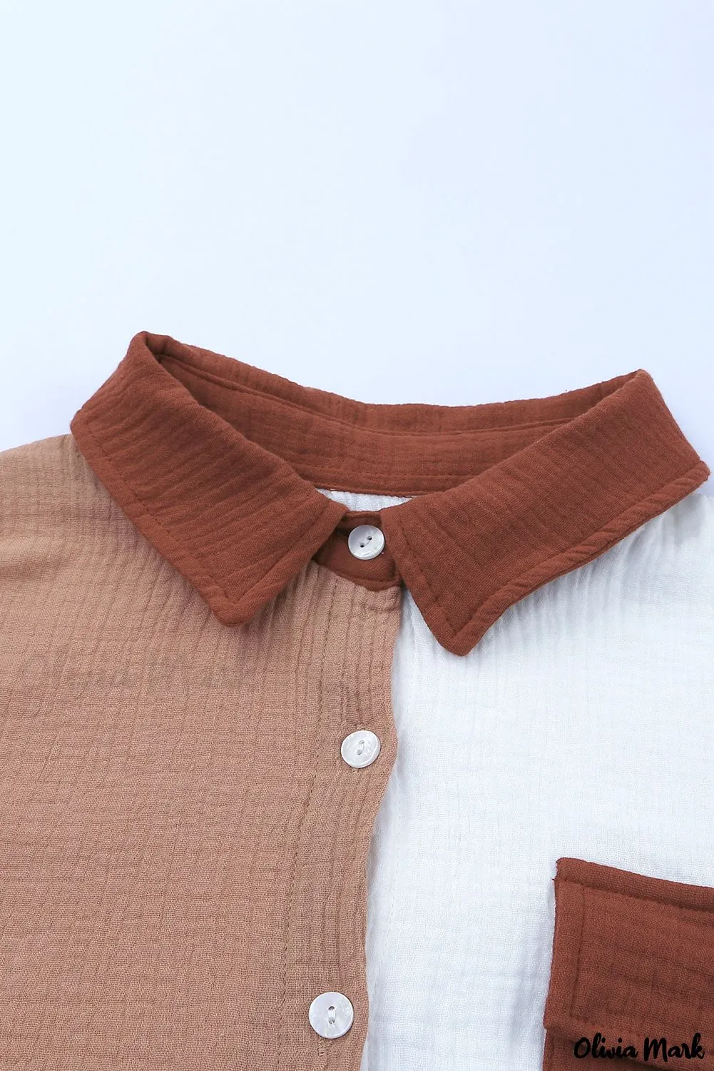 Xieyinshe - Brown textured long sleeve shirt with pocket