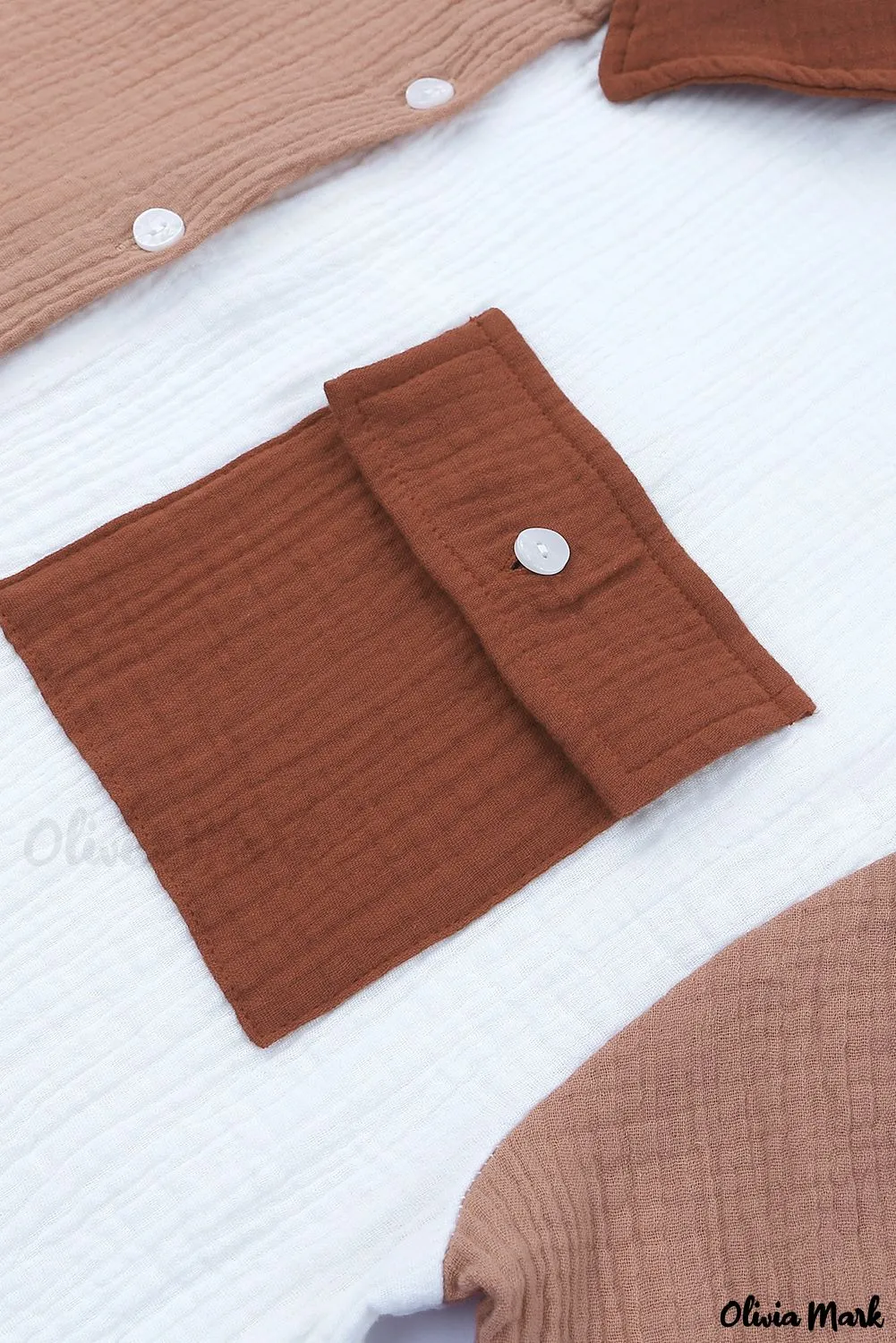 Xieyinshe - Brown textured long sleeve shirt with pocket