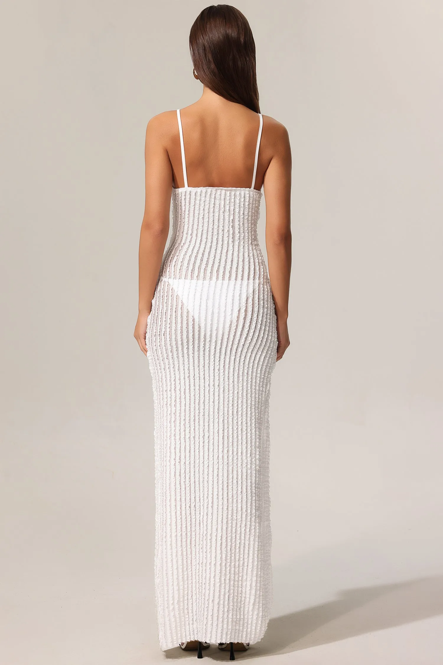 Xlyia Halter Hollow Out High Slit Maxi Dress