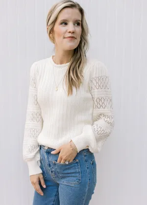 XZ Detailed Cream Sweater