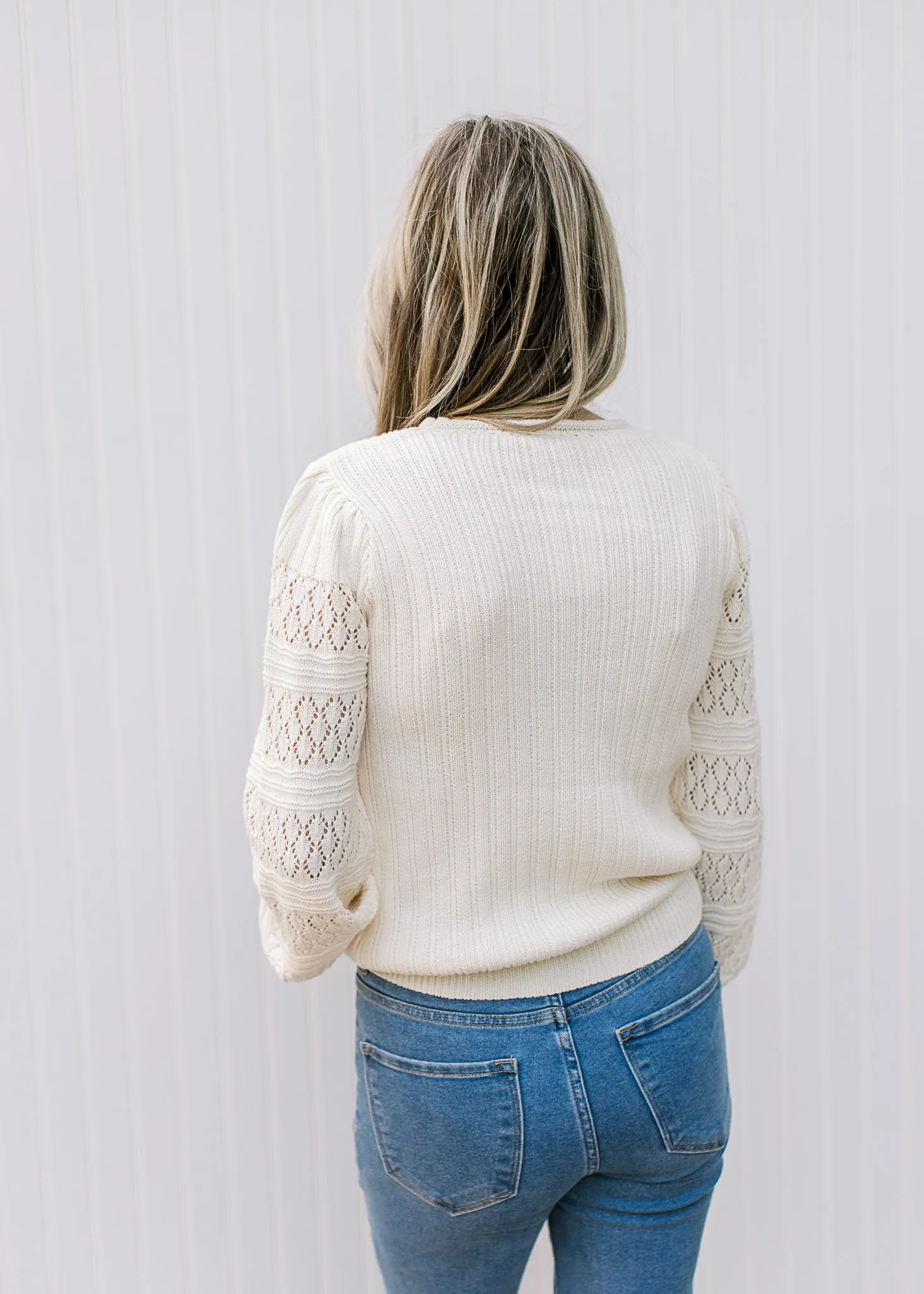 XZ Detailed Cream Sweater