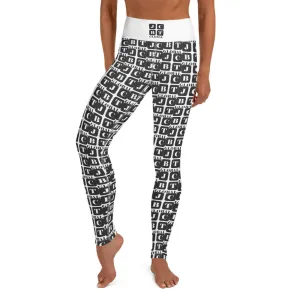 Yoga Leggings "2021-0011 White (Black Logo)"