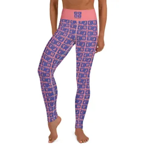 Yoga Leggings "2021-0301 Pink (Blue Logo)"
