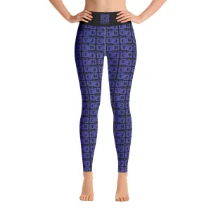Yoga Leggings "2021-0361 Black (Blue Logo)"