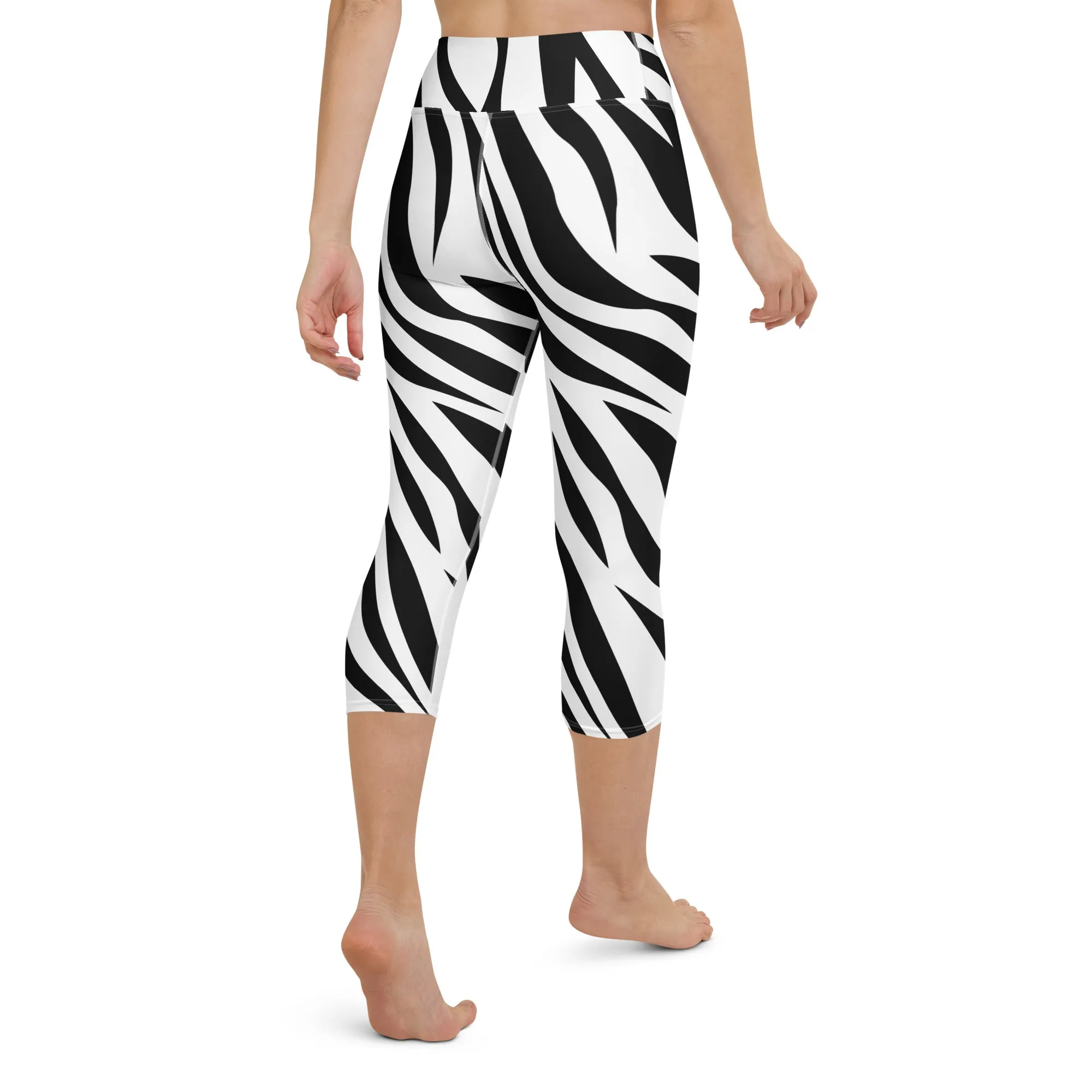 Zebra High-waist Yoga Capri Leggings