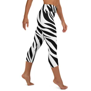 Zebra High-waist Yoga Capri Leggings