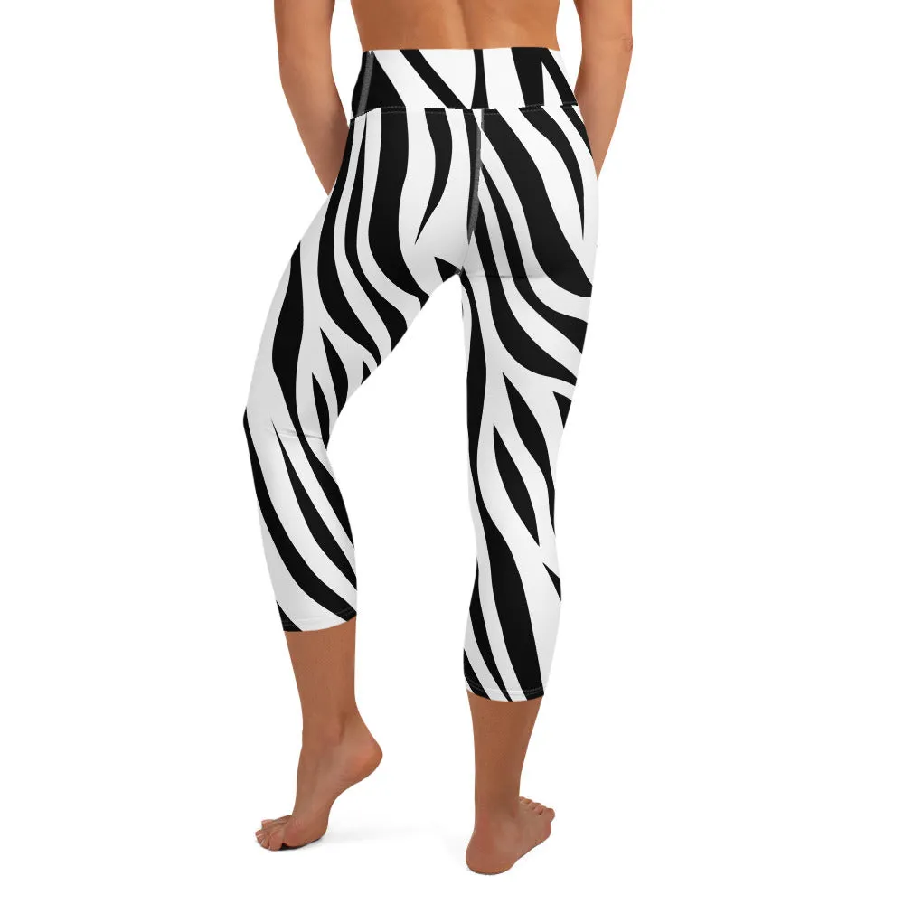 Zebra High-waist Yoga Capri Leggings