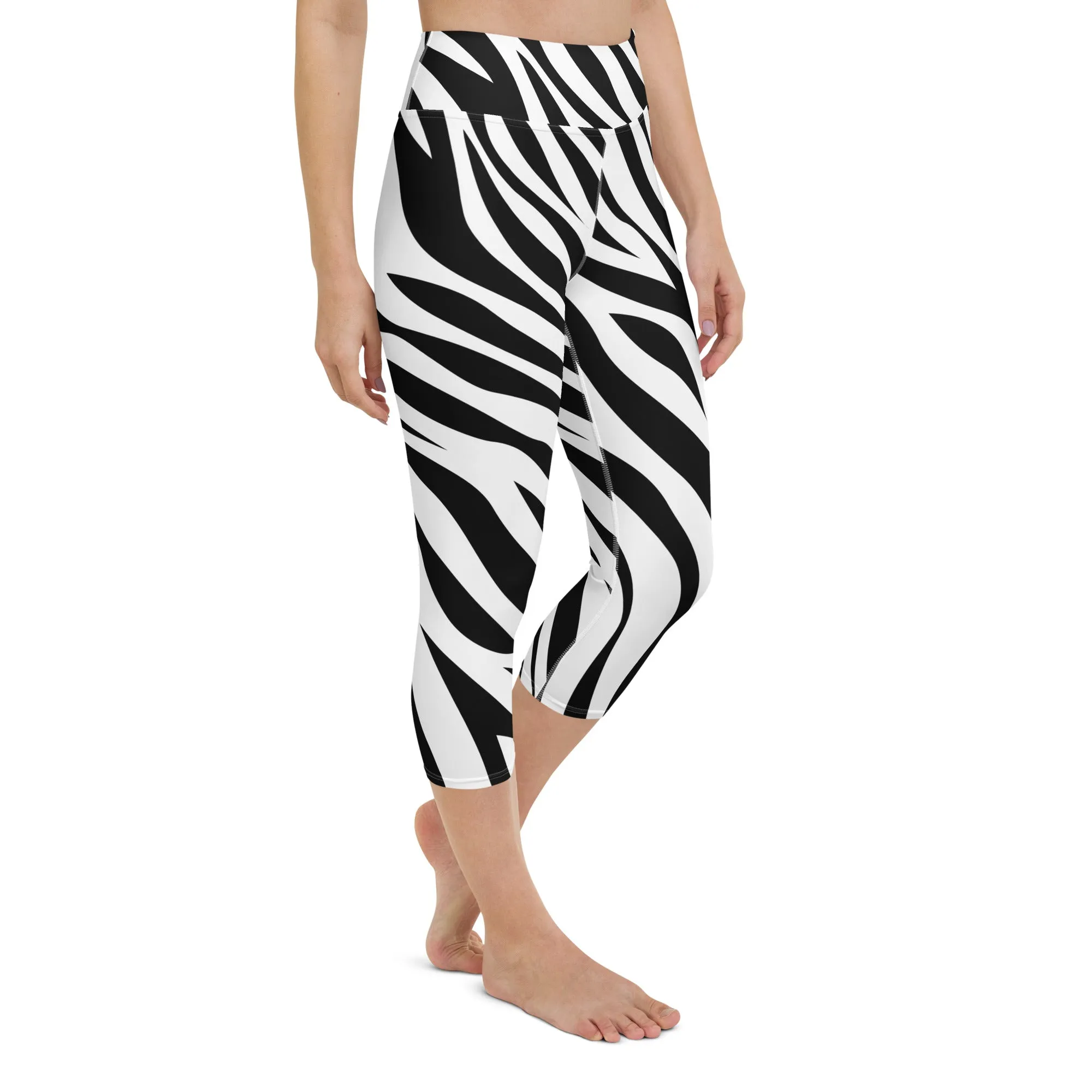 Zebra High-waist Yoga Capri Leggings