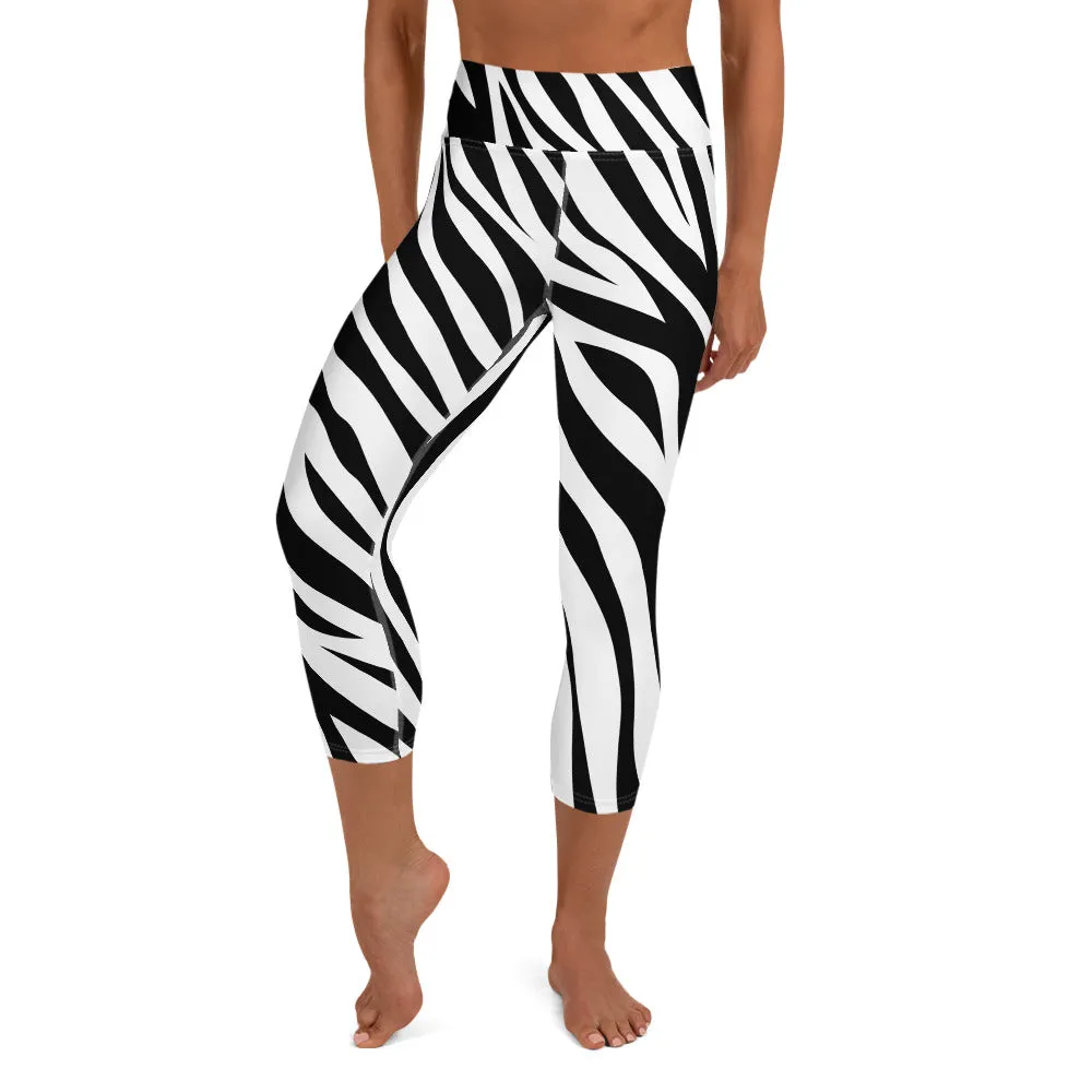 Zebra High-waist Yoga Capri Leggings