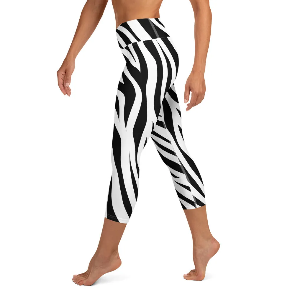 Zebra High-waist Yoga Capri Leggings