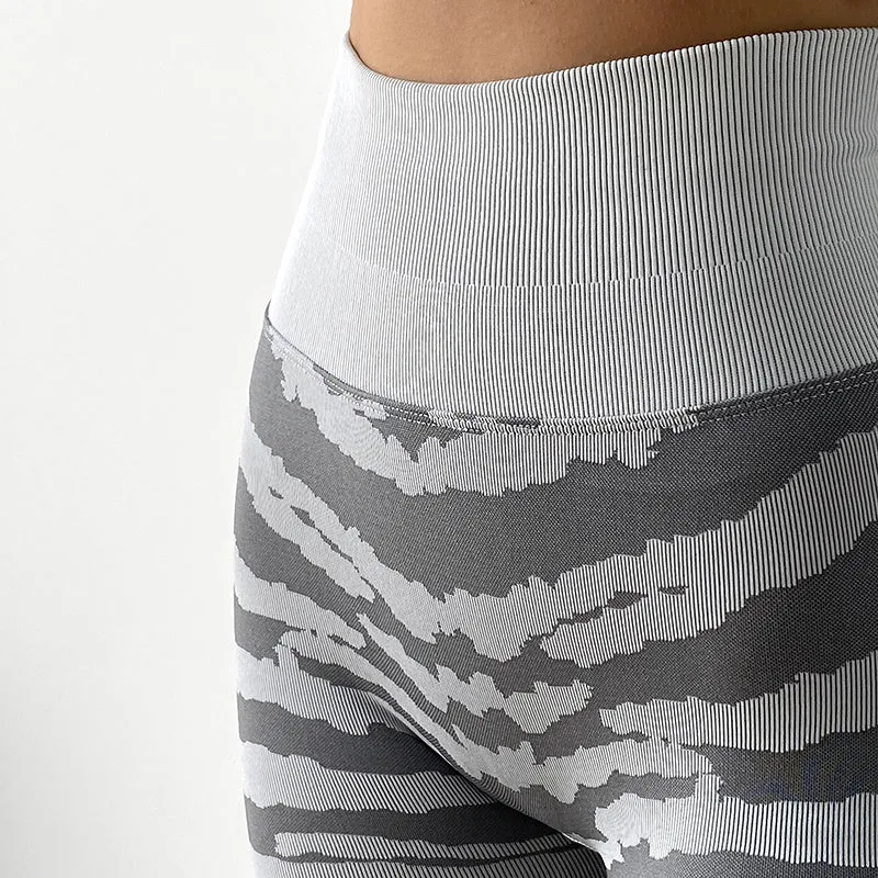 Zebra Peach Hip Leggings Net Red High Waist Fitness Pants trendy